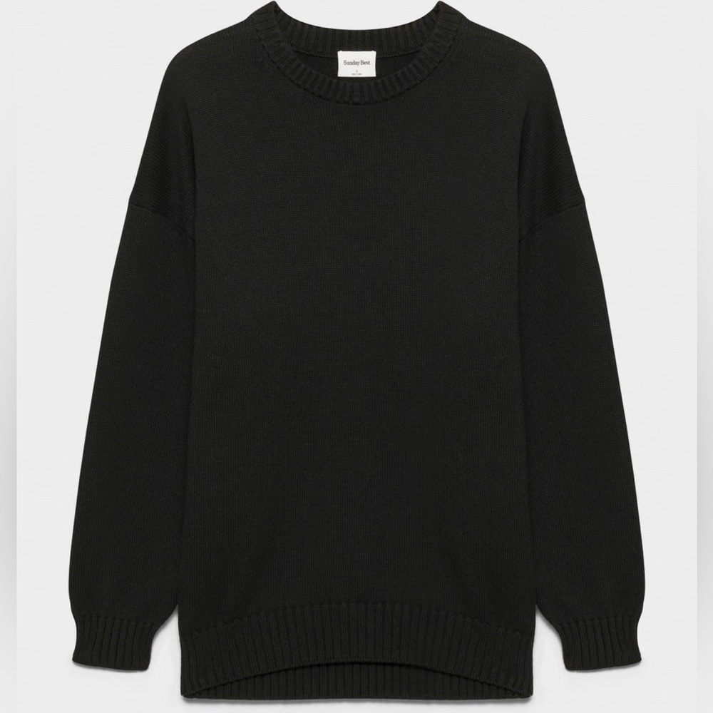 Aritzia Sunday Best Peggy oversized sweater in black cotton cashmere